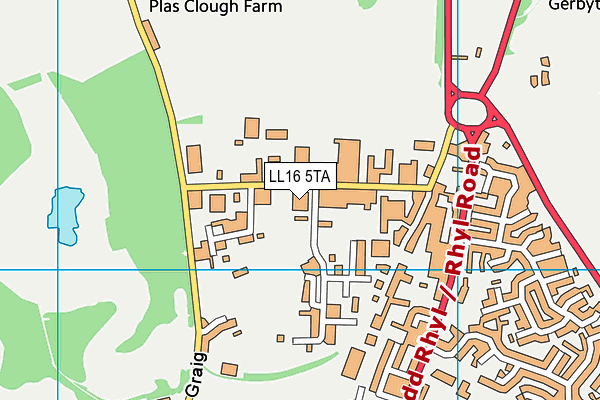 LL16 5TA map - OS VectorMap District (Ordnance Survey) LL16 5TA map - OS VectorMap District (Ordnance Survey)