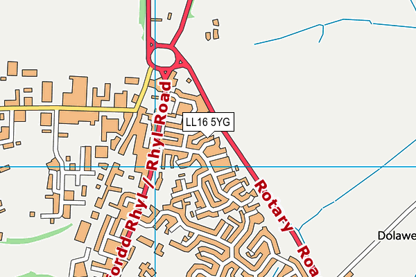 LL16 5YG map - OS VectorMap District (Ordnance Survey) LL16 5YG map - OS VectorMap District (Ordnance Survey)