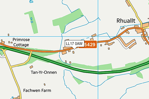 LL17 0AW map - OS VectorMap District (Ordnance Survey) LL17 0AW map - OS VectorMap District (Ordnance Survey)