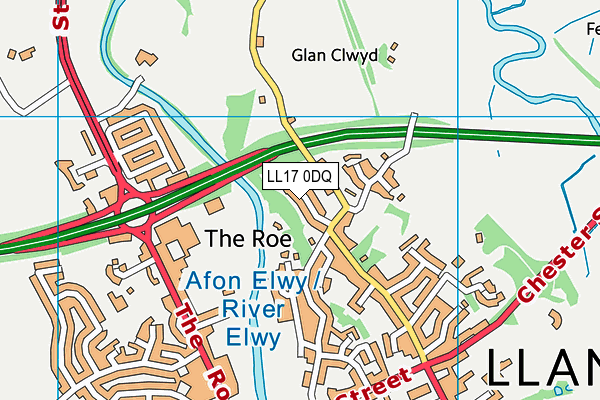 LL17 0DQ map - OS VectorMap District (Ordnance Survey) LL17 0DQ map - OS VectorMap District (Ordnance Survey)