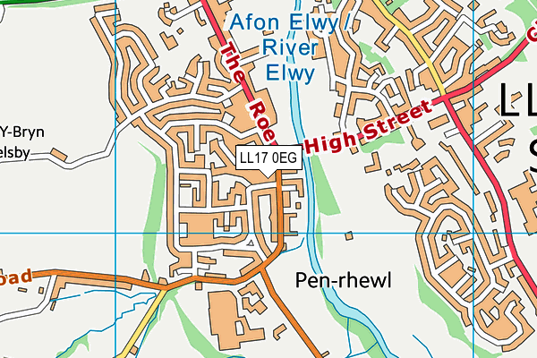 LL17 0EG map - OS VectorMap District (Ordnance Survey) LL17 0EG map - OS VectorMap District (Ordnance Survey)