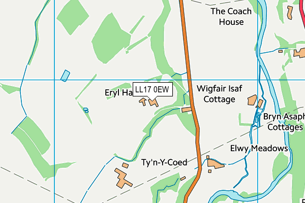 LL17 0EW map - OS VectorMap District (Ordnance Survey) LL17 0EW map - OS VectorMap District (Ordnance Survey)
