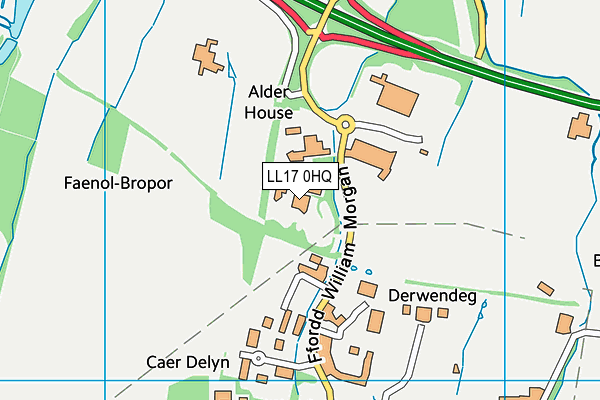 LL17 0HQ map - OS VectorMap District (Ordnance Survey) LL17 0HQ map - OS VectorMap District (Ordnance Survey)