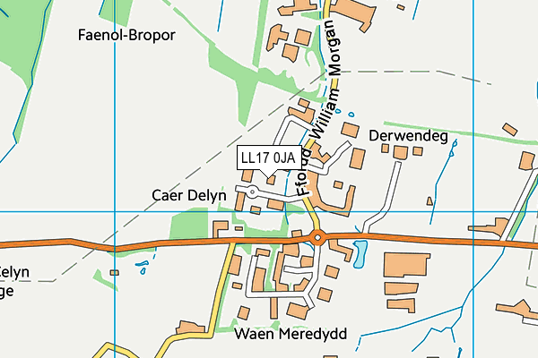 LL17 0JA map - OS VectorMap District (Ordnance Survey) LL17 0JA map - OS VectorMap District (Ordnance Survey)