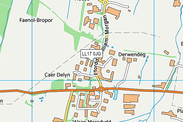 LL17 0JG map - OS VectorMap District (Ordnance Survey) LL17 0JG map - OS VectorMap District (Ordnance Survey)