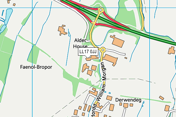 LL17 0JJ map - OS VectorMap District (Ordnance Survey) LL17 0JJ map - OS VectorMap District (Ordnance Survey)