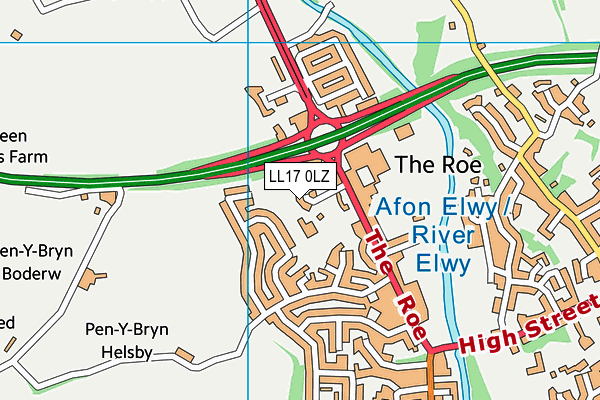 LL17 0LZ map - OS VectorMap District (Ordnance Survey) LL17 0LZ map - OS VectorMap District (Ordnance Survey)