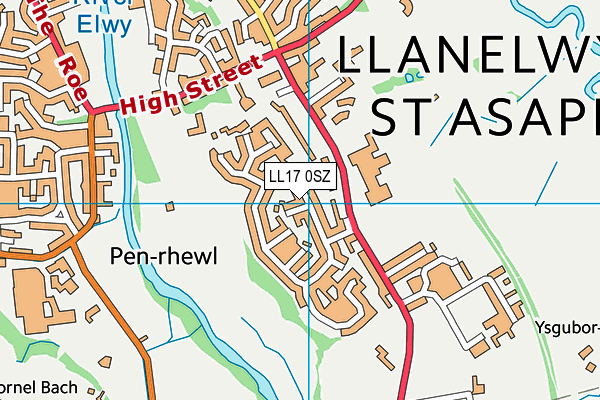 LL17 0SZ map - OS VectorMap District (Ordnance Survey) LL17 0SZ map - OS VectorMap District (Ordnance Survey)
