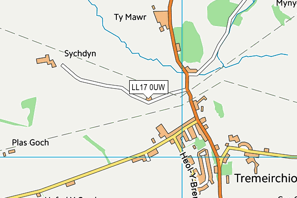 LL17 0UW map - OS VectorMap District (Ordnance Survey) LL17 0UW map - OS VectorMap District (Ordnance Survey)