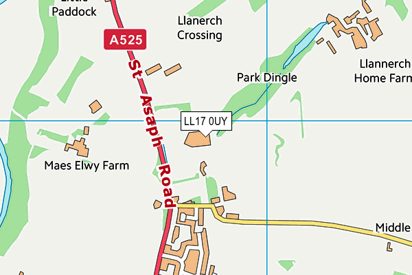 LL17 0UY map - OS VectorMap District (Ordnance Survey) LL17 0UY map - OS VectorMap District (Ordnance Survey)