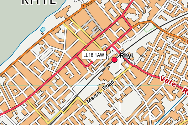 LL18 1AW map - OS VectorMap District (Ordnance Survey)