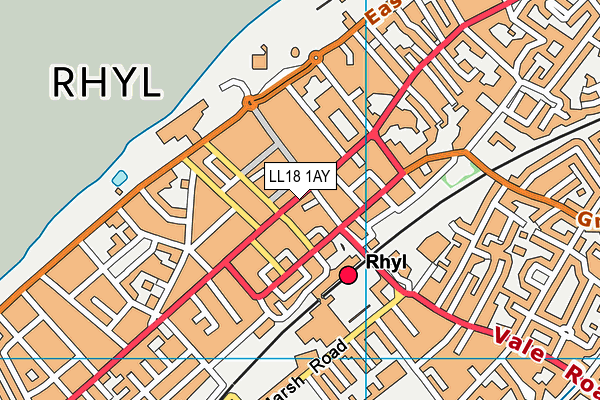 LL18 1AY map - OS VectorMap District (Ordnance Survey) LL18 1AY map - OS VectorMap District (Ordnance Survey)