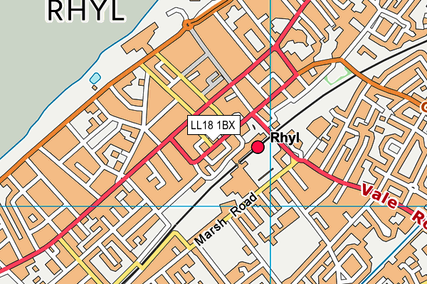 LL18 1BX map - OS VectorMap District (Ordnance Survey) LL18 1BX map - OS VectorMap District (Ordnance Survey)