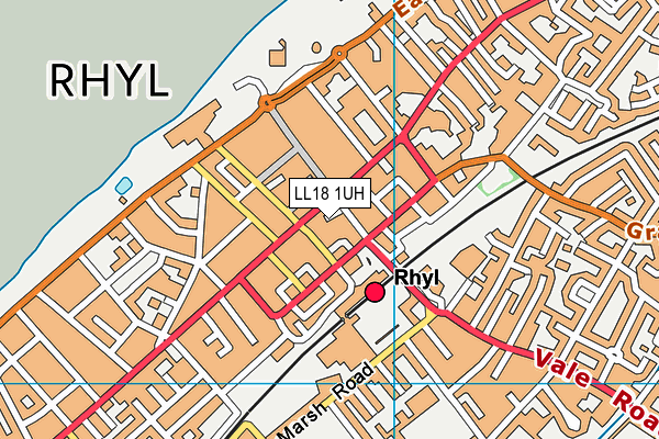LL18 1UH map - OS VectorMap District (Ordnance Survey) LL18 1UH map - OS VectorMap District (Ordnance Survey)