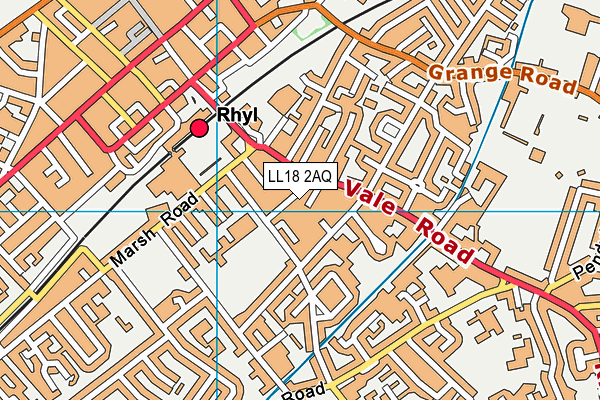 LL18 2AQ map - OS VectorMap District (Ordnance Survey) LL18 2AQ map - OS VectorMap District (Ordnance Survey)
