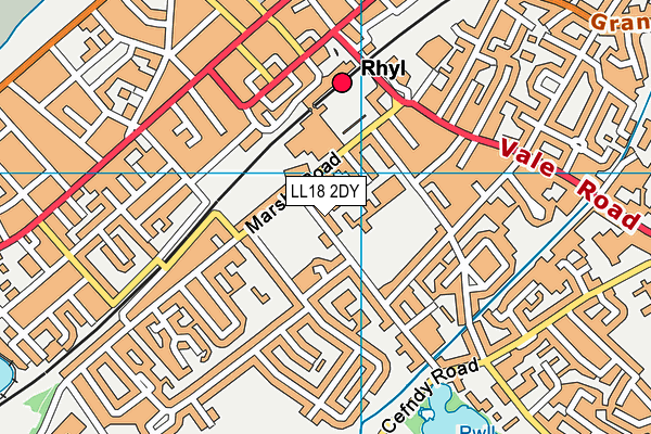 LL18 2DY map - OS VectorMap District (Ordnance Survey) LL18 2DY map - OS VectorMap District (Ordnance Survey)
