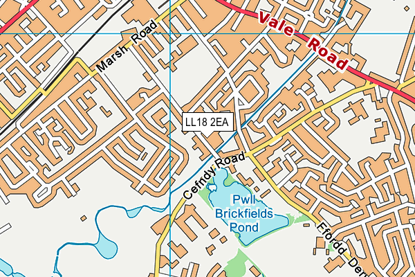 LL18 2EA map - OS VectorMap District (Ordnance Survey) LL18 2EA map - OS VectorMap District (Ordnance Survey)
