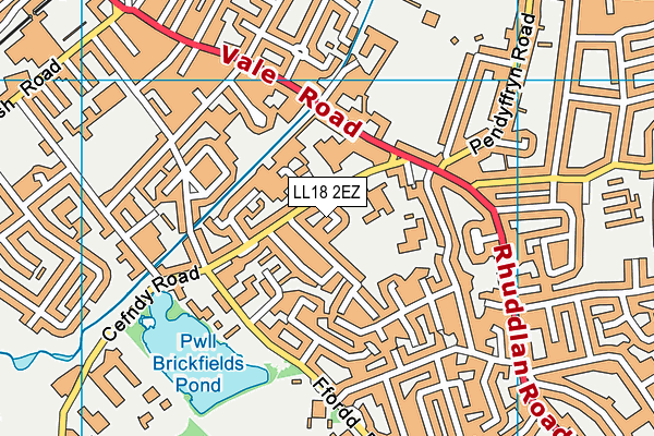 LL18 2EZ map - OS VectorMap District (Ordnance Survey) LL18 2EZ map - OS VectorMap District (Ordnance Survey)