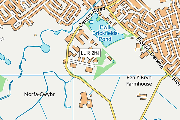 LL18 2HJ map - OS VectorMap District (Ordnance Survey)