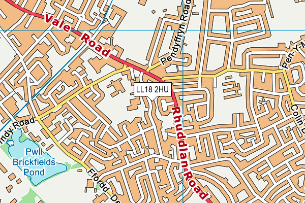 LL18 2HU map - OS VectorMap District (Ordnance Survey) LL18 2HU map - OS VectorMap District (Ordnance Survey)