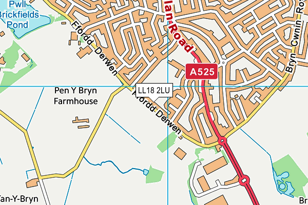 LL18 2LU map - OS VectorMap District (Ordnance Survey) LL18 2LU map - OS VectorMap District (Ordnance Survey)