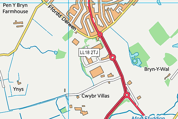 LL18 2TJ map - OS VectorMap District (Ordnance Survey) LL18 2TJ map - OS VectorMap District (Ordnance Survey)