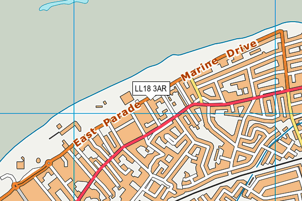 LL18 3AR map - OS VectorMap District (Ordnance Survey) LL18 3AR map - OS VectorMap District (Ordnance Survey)