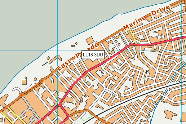 LL18 3DU map - OS VectorMap District (Ordnance Survey) LL18 3DU map - OS VectorMap District (Ordnance Survey)
