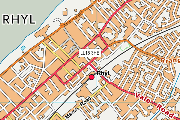 LL18 3HE map - OS VectorMap District (Ordnance Survey) LL18 3HE map - OS VectorMap District (Ordnance Survey)