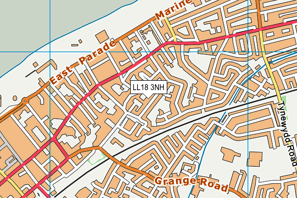 LL18 3NH map - OS VectorMap District (Ordnance Survey) LL18 3NH map - OS VectorMap District (Ordnance Survey)