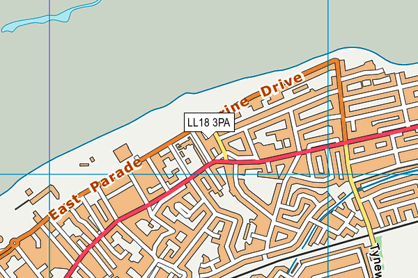 LL18 3PA map - OS VectorMap District (Ordnance Survey) LL18 3PA map - OS VectorMap District (Ordnance Survey)