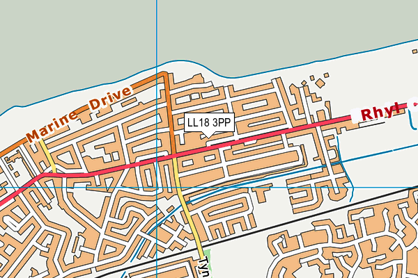 LL18 3PP map - OS VectorMap District (Ordnance Survey) LL18 3PP map - OS VectorMap District (Ordnance Survey)