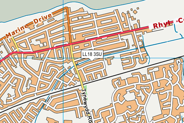 LL18 3SU map - OS VectorMap District (Ordnance Survey) LL18 3SU map - OS VectorMap District (Ordnance Survey)
