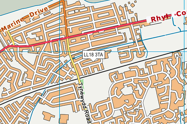 LL18 3TA map - OS VectorMap District (Ordnance Survey) LL18 3TA map - OS VectorMap District (Ordnance Survey)