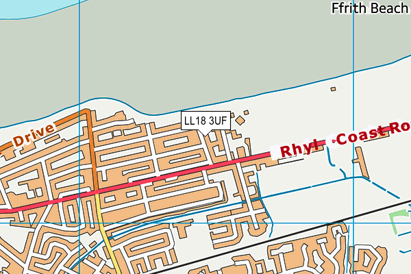 LL18 3UF map - OS VectorMap District (Ordnance Survey) LL18 3UF map - OS VectorMap District (Ordnance Survey)