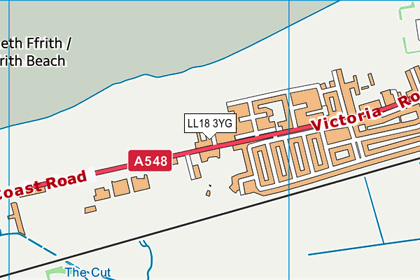 LL18 3YG map - OS VectorMap District (Ordnance Survey) LL18 3YG map - OS VectorMap District (Ordnance Survey)