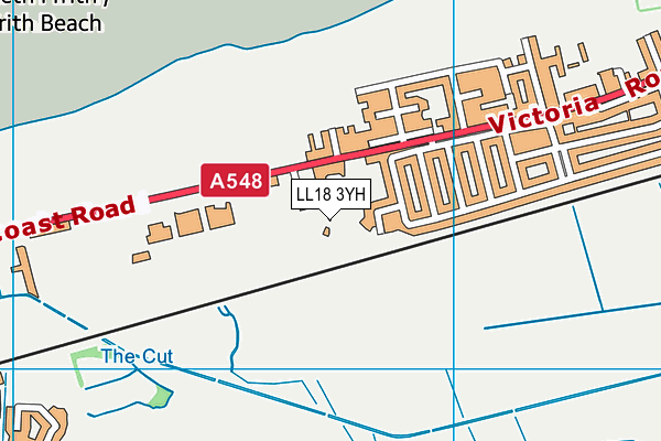 LL18 3YH map - OS VectorMap District (Ordnance Survey) LL18 3YH map - OS VectorMap District (Ordnance Survey)