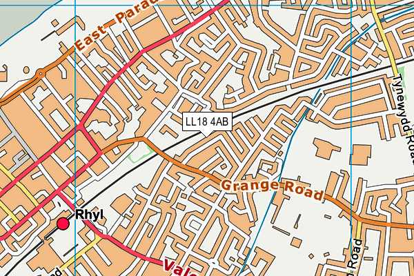 LL18 4AB map - OS VectorMap District (Ordnance Survey) LL18 4AB map - OS VectorMap District (Ordnance Survey)