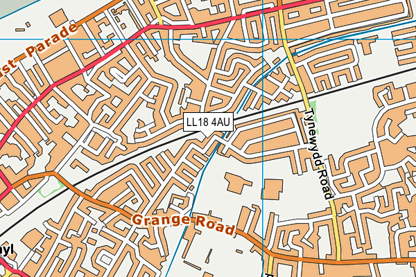 LL18 4AU map - OS VectorMap District (Ordnance Survey) LL18 4AU map - OS VectorMap District (Ordnance Survey)