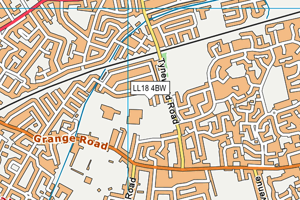 LL18 4BW map - OS VectorMap District (Ordnance Survey) LL18 4BW map - OS VectorMap District (Ordnance Survey)
