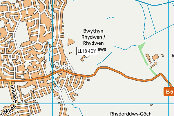 LL18 4DY map - OS VectorMap District (Ordnance Survey) LL18 4DY map - OS VectorMap District (Ordnance Survey)
