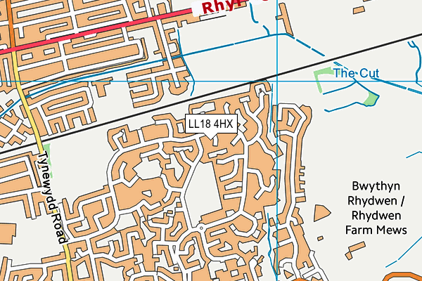 LL18 4HX map - OS VectorMap District (Ordnance Survey) LL18 4HX map - OS VectorMap District (Ordnance Survey)
