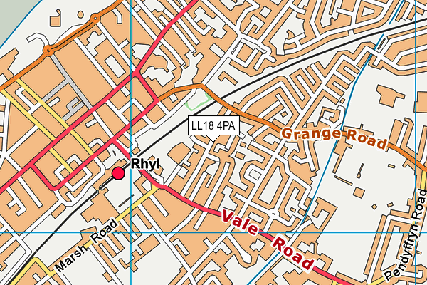 LL18 4PA map - OS VectorMap District (Ordnance Survey) LL18 4PA map - OS VectorMap District (Ordnance Survey)