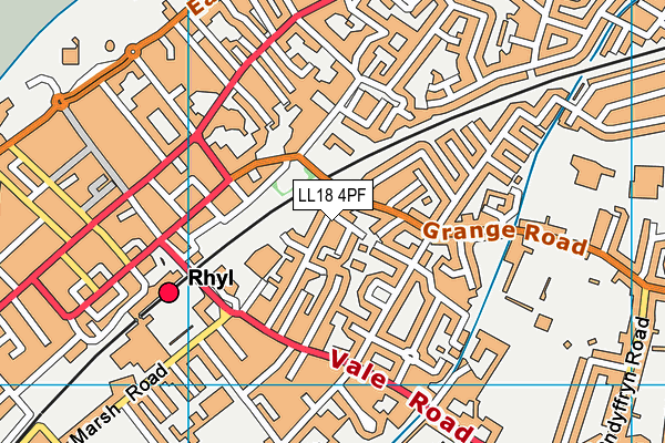 LL18 4PF map - OS VectorMap District (Ordnance Survey) LL18 4PF map - OS VectorMap District (Ordnance Survey)