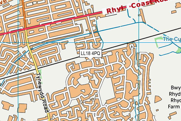 LL18 4PQ map - OS VectorMap District (Ordnance Survey)