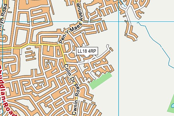 LL18 4RP map - OS VectorMap District (Ordnance Survey) LL18 4RP map - OS VectorMap District (Ordnance Survey)
