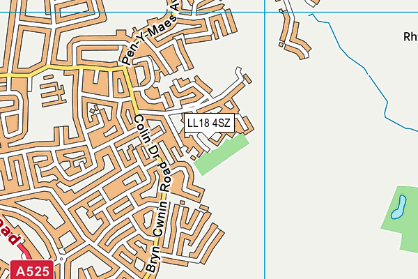LL18 4SZ map - OS VectorMap District (Ordnance Survey) LL18 4SZ map - OS VectorMap District (Ordnance Survey)