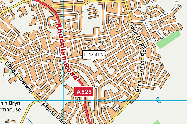 LL18 4TN map - OS VectorMap District (Ordnance Survey) LL18 4TN map - OS VectorMap District (Ordnance Survey)