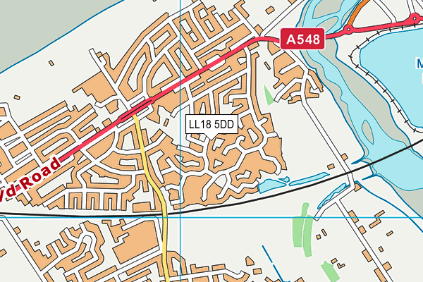 LL18 5DD map - OS VectorMap District (Ordnance Survey) LL18 5DD map - OS VectorMap District (Ordnance Survey)