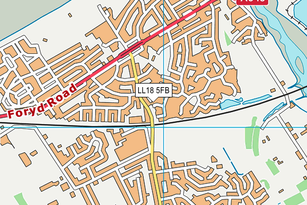 LL18 5FB map - OS VectorMap District (Ordnance Survey) LL18 5FB map - OS VectorMap District (Ordnance Survey)